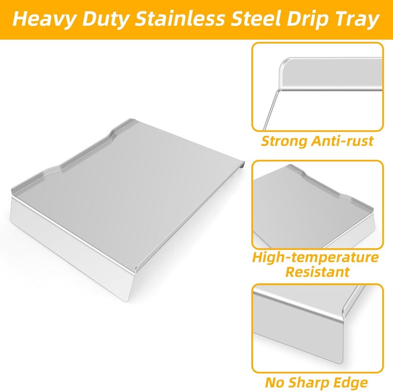 GORGERILA Drip Tray Replacement Parts for Traeger Ironwood 650, Redland, Redland XL, Stainless Steel Drip Pan Replacement Parts Accessories for Traeger KIT0438 BAC506 Pellet Smoker Grills - Image 3